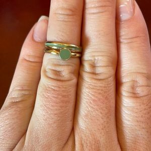 Midi ring set with turquoise detail